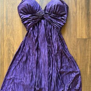 Elegant Purple Strapless Dress